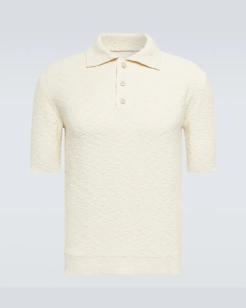 Maison Margiela Polohemd aus Bouclé Weiß