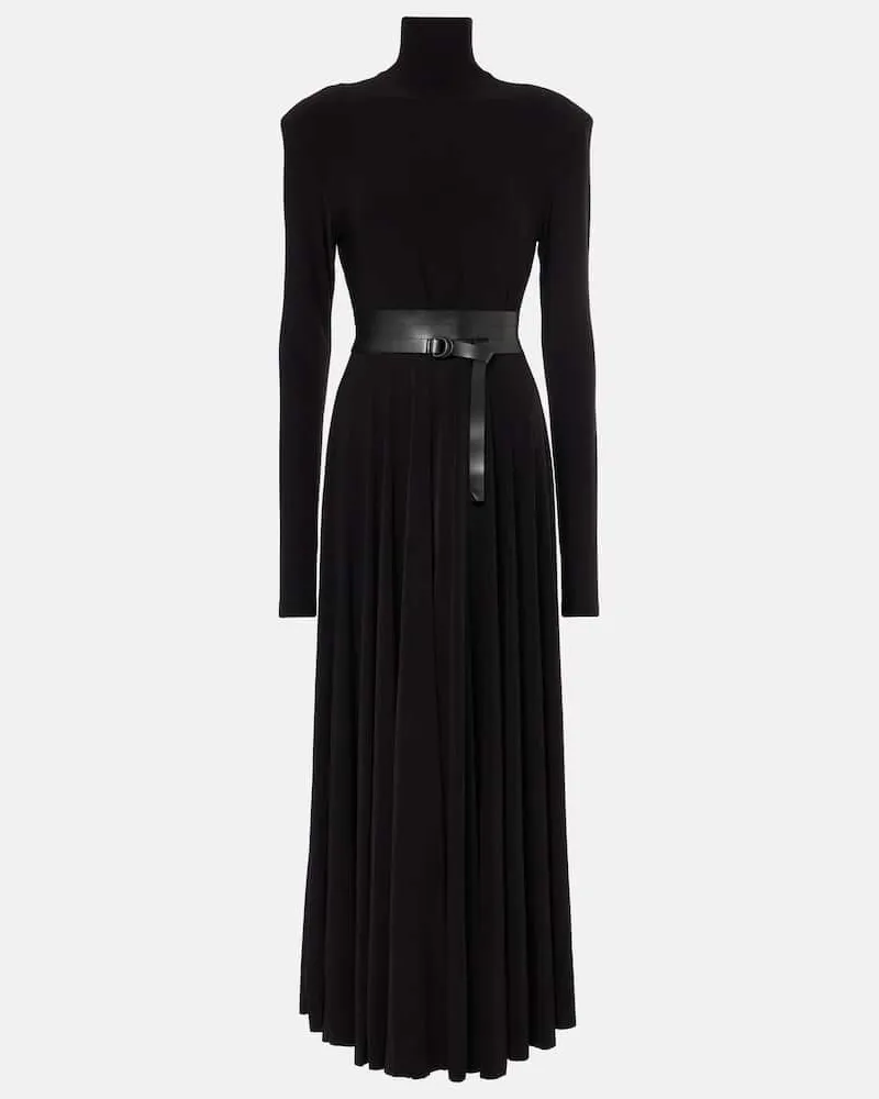 Norma Kamali Midikleid aus Strick Schwarz