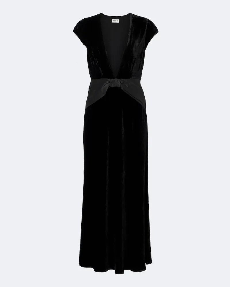 RIXO Midikleid Arlette aus Samt Schwarz