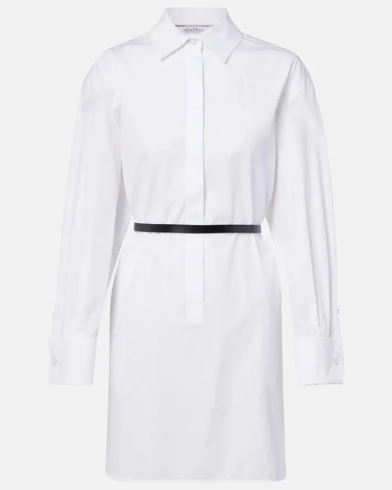 Max Mara Hemdblusenkleid aus Baumwollpopeline Weiß