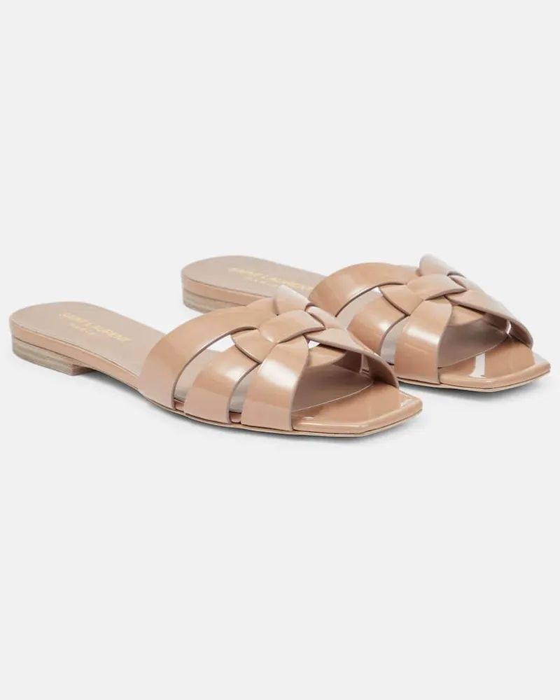 Saint Laurent Pantoletten Tribute aus Lackleder Rosa