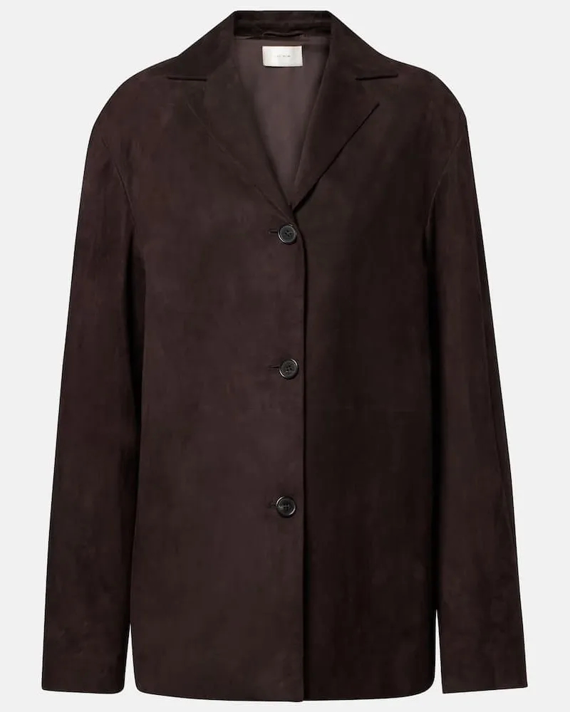 The Row Jacke Fabian aus Veloursleder Braun