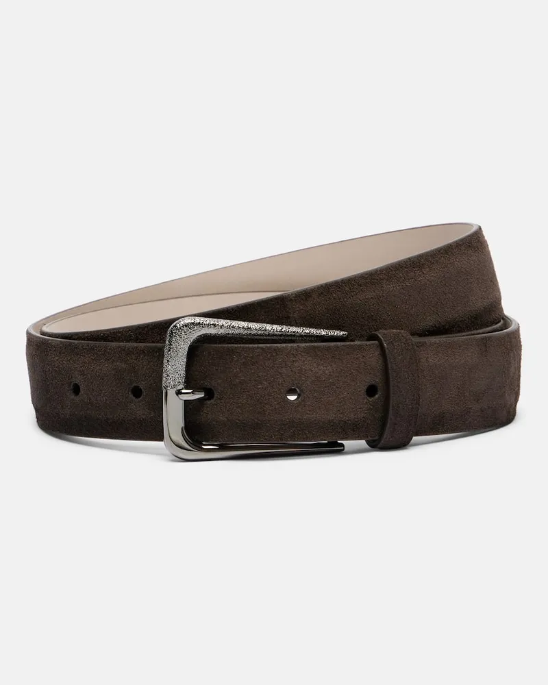 Brunello Cucinelli Gürtel aus Veloursleder Braun