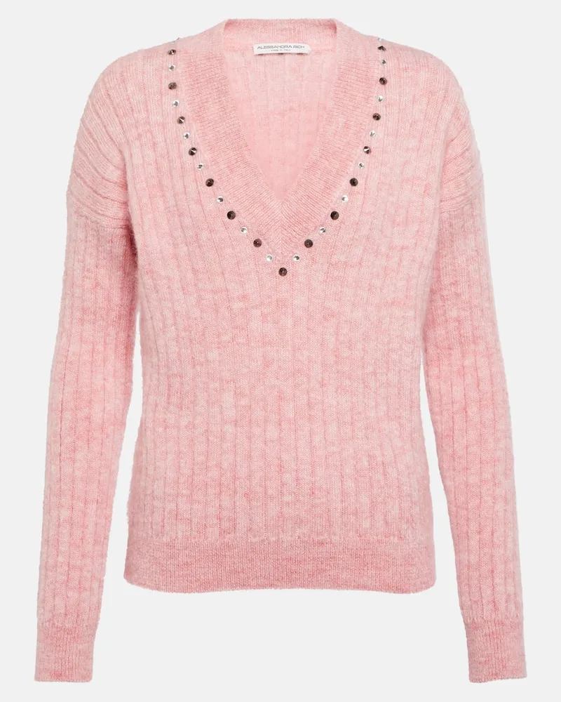 Alessandra Rich Pullover aus einem Wollgemisch Rosa
