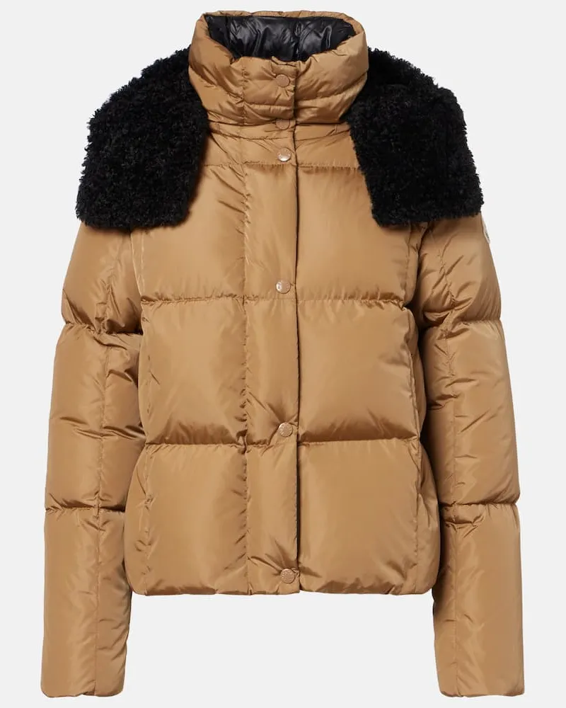 Moncler Daunenjacke Castelnou mit Teddyfleece Beige