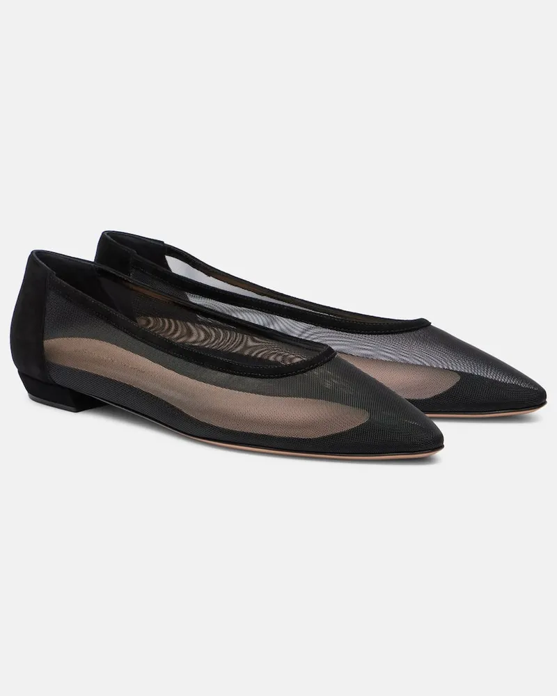 Gianvito Rossi Ballerinas aus Organza Schwarz