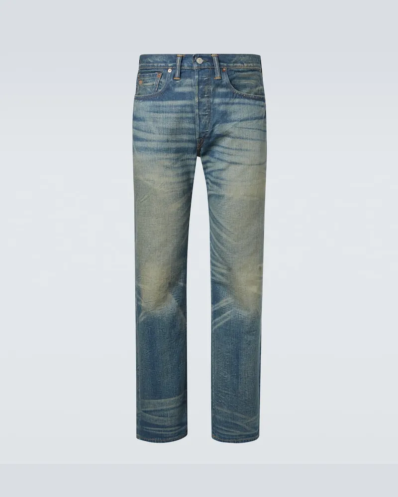 RRL Mid-Rise Straight Jeans Blau