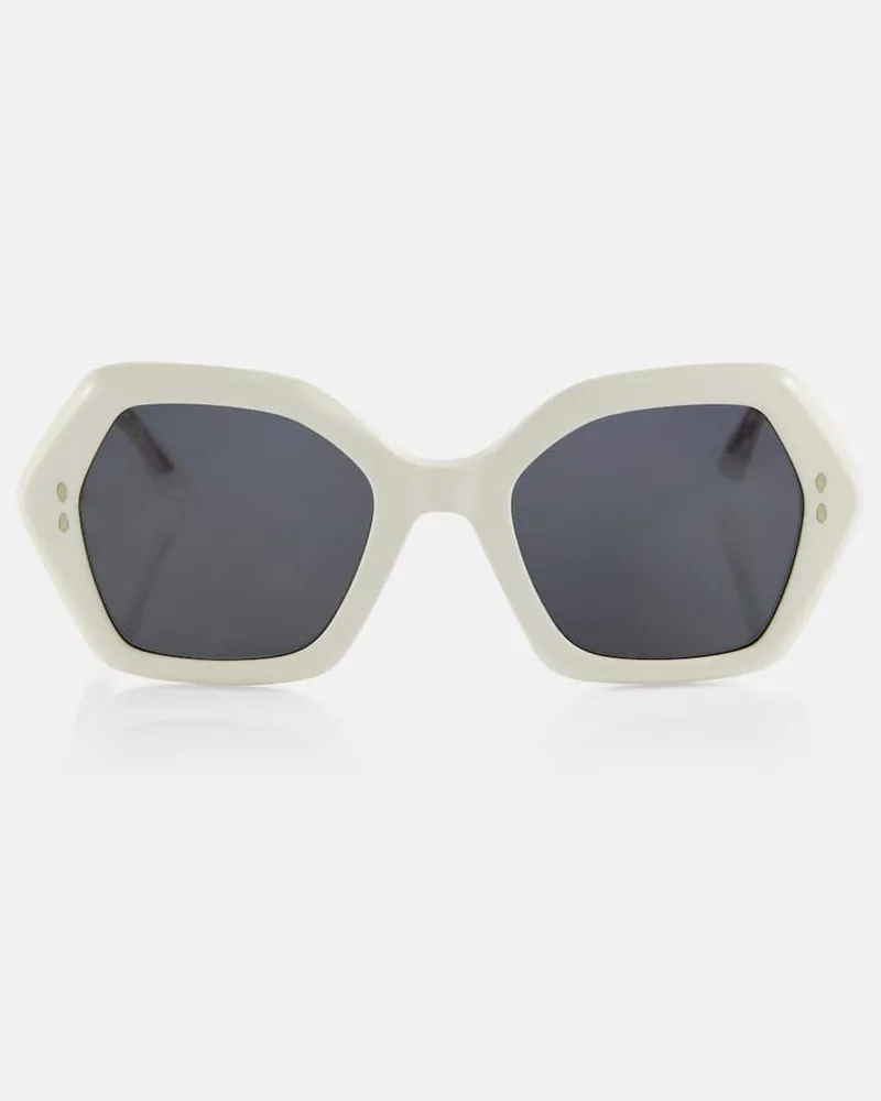 Isabel Marant Eckige Sonnenbrille Ely Weiß