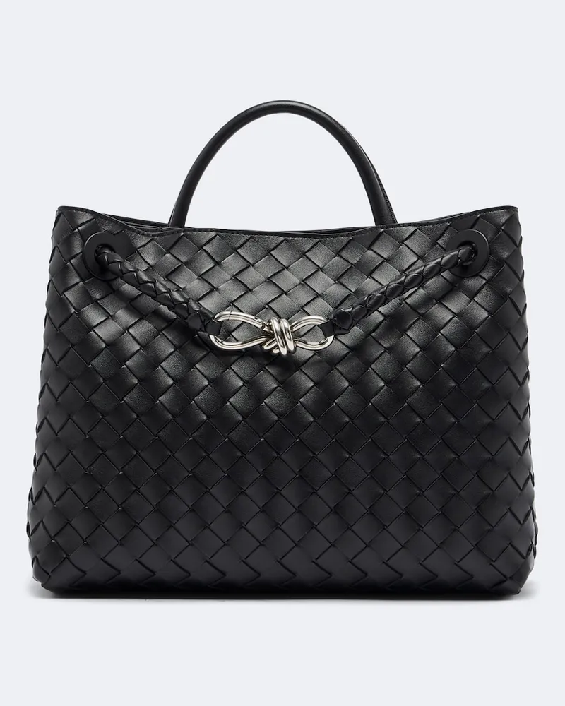 Bottega Veneta Henkeltasche Andiamo Large aus Leder Schwarz