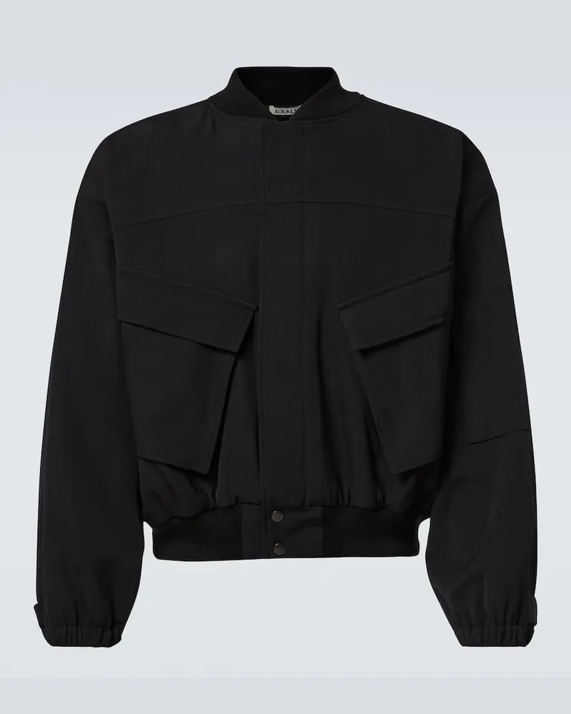 AURALEE Blouson aus Woll-Gabardine Schwarz
