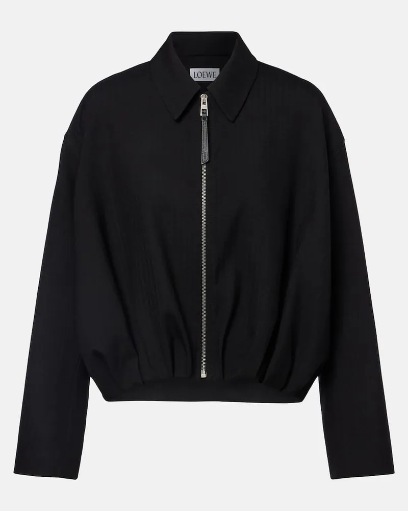Loewe Blouson aus Wolle Schwarz