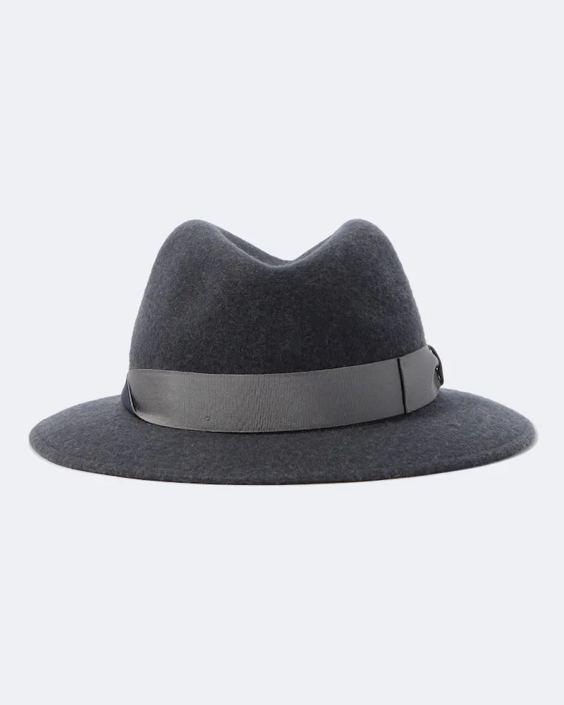 Borsalino Fedora-Hut Country aus Wolle Grau
