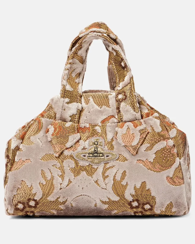 Vivienne Westwood Tote Yasmine Medium aus Samt-Jacquard Pink