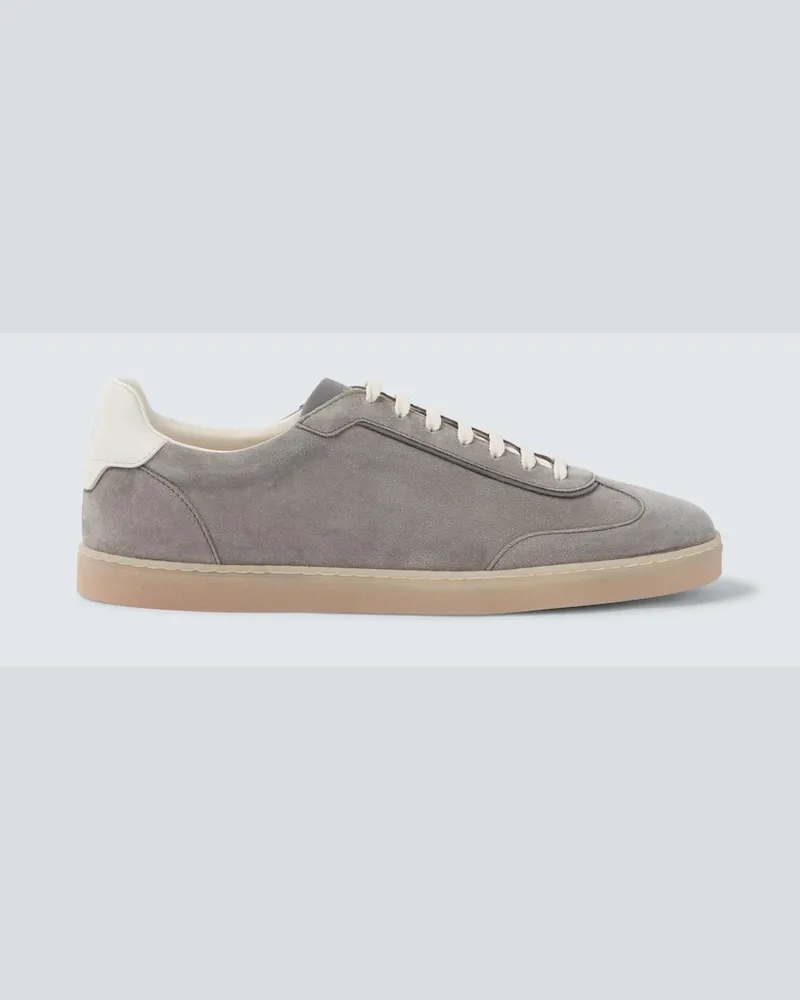 Brunello Cucinelli Sneakers aus Veloursleder Grau