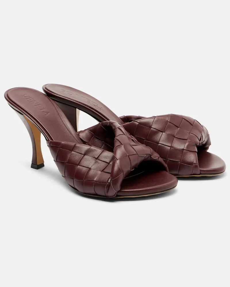 Bottega Veneta Pantoletten Blink 80 aus Leder Burgunderrot