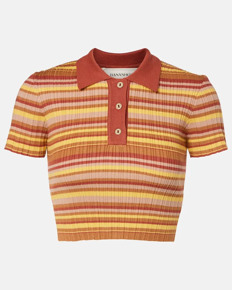 BANANHOT Cropped-Polohemd Mike aus Rippstrick Multicolor