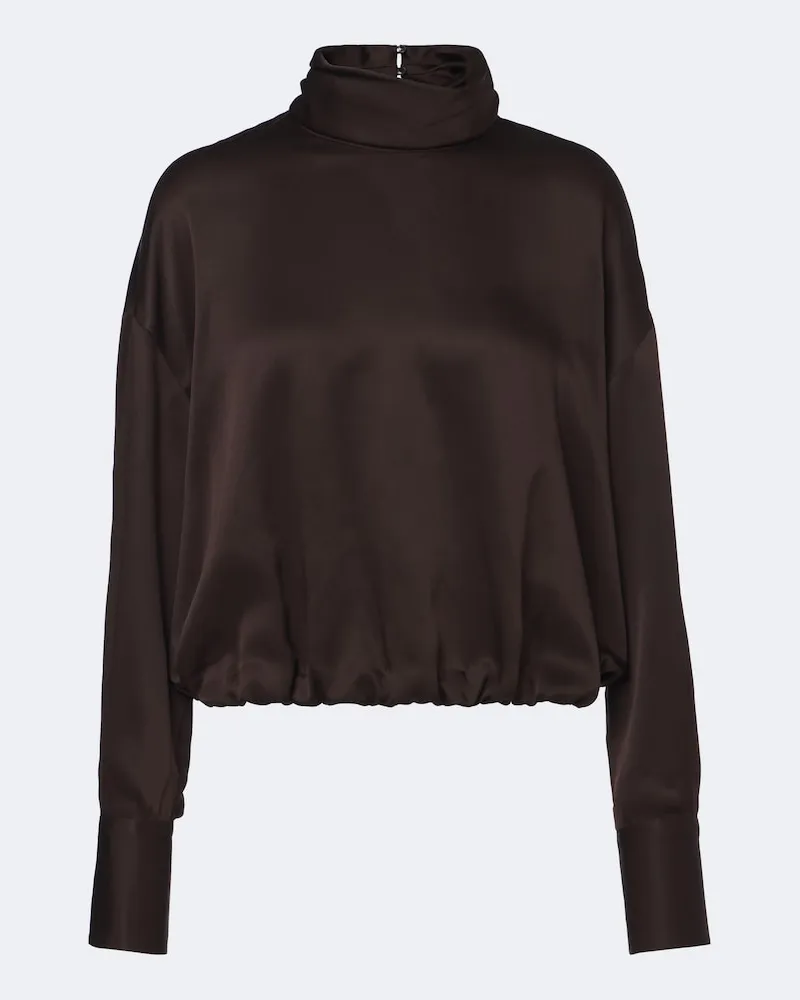 Brunello Cucinelli Top aus Seide Braun
