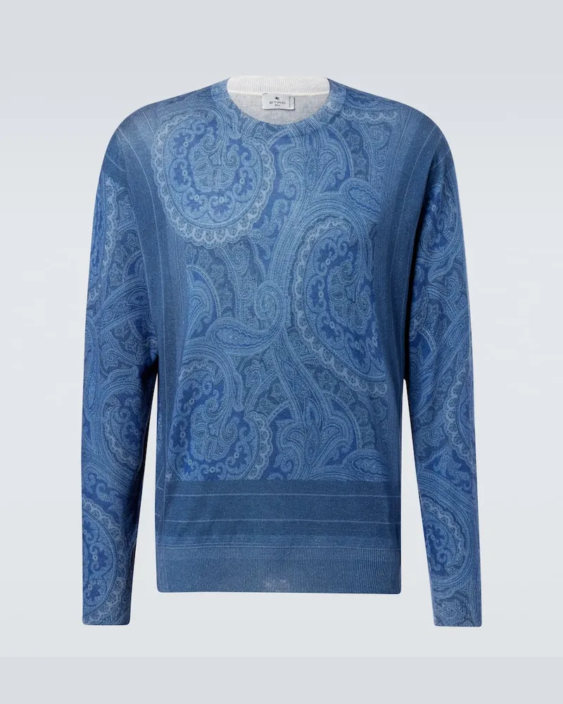 Etro Pullover aus Seide und Kaschmir Blau