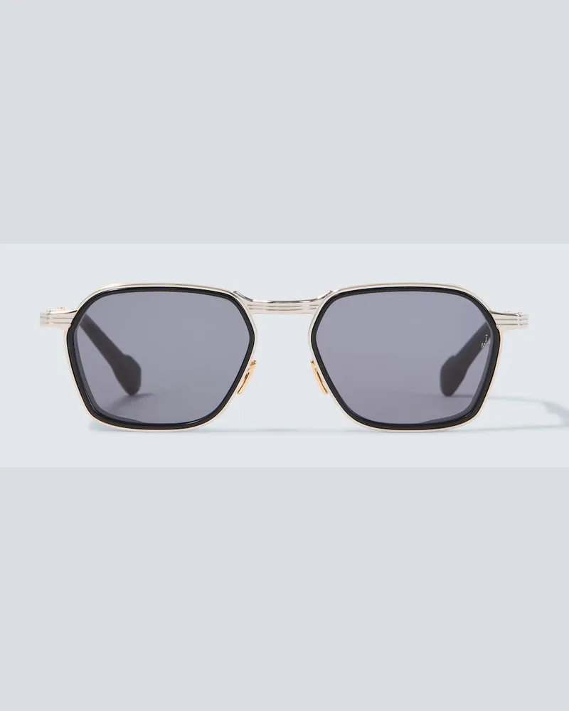 Jacques Marie Mage Eckige Sonnenbrille Beckett Silber
