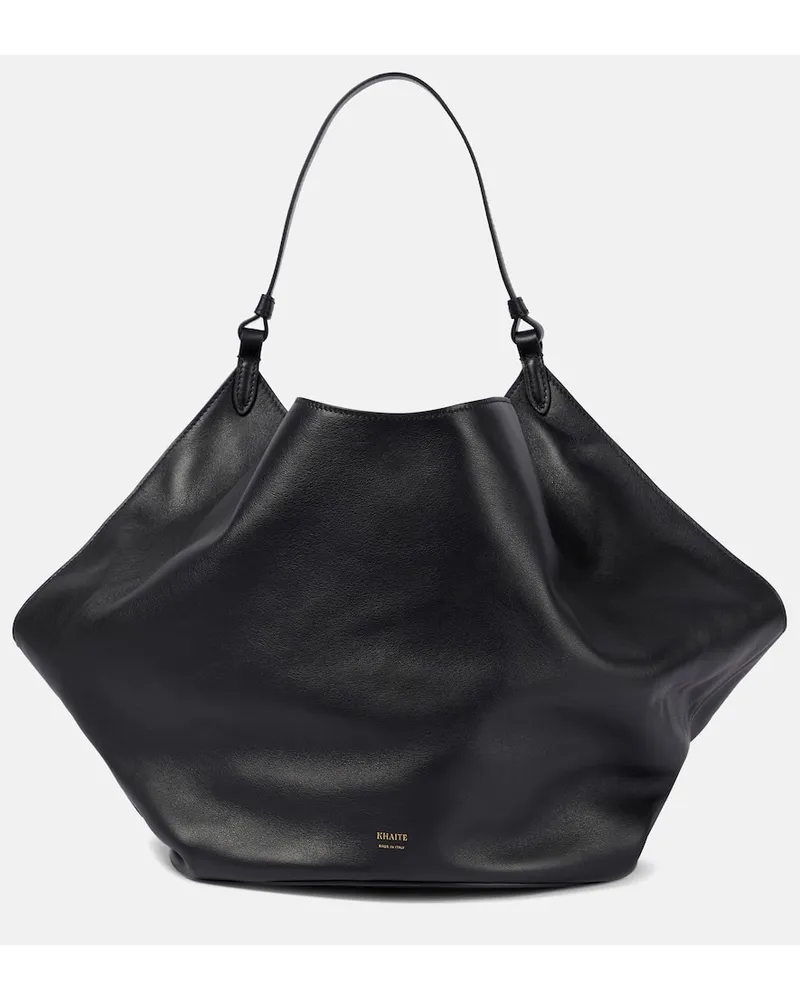 KHAITE Tote Lotus Medium aus Leder Schwarz