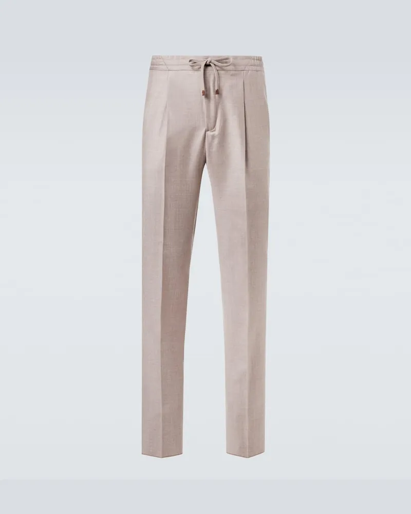 Slowear Schmale Hose aus Flanell Beige