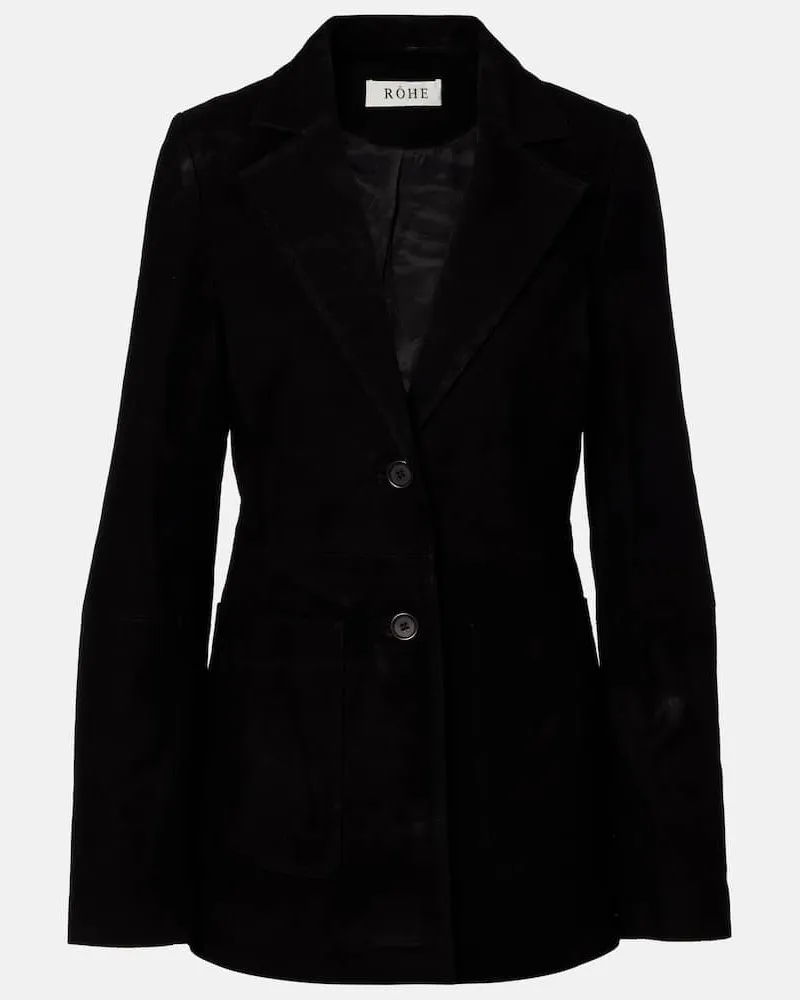 Róhe Róhe Blazer aus Veloursleder Schwarz
