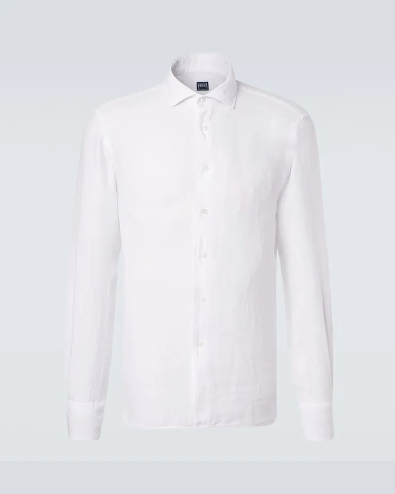 Fedeli Hemd aus Leinen Weiß