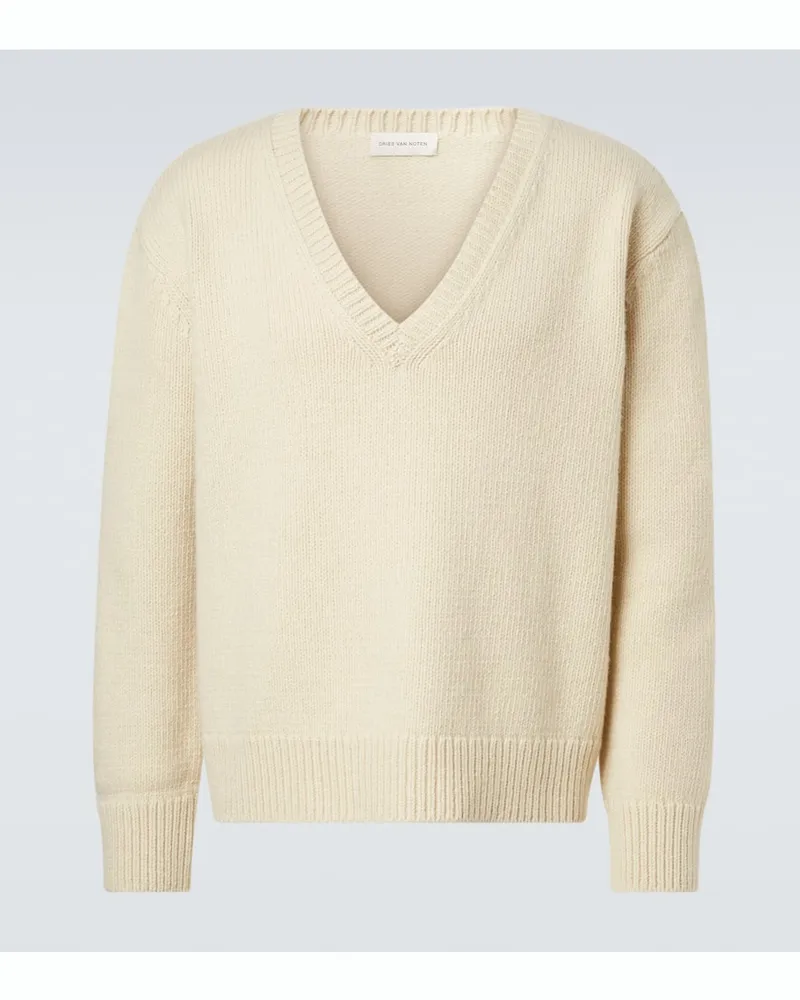 Dries van Noten Pullover aus Wolle und Kaschmir Beige
