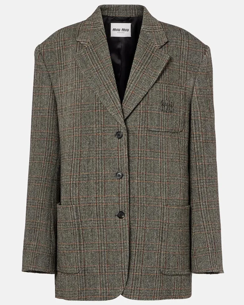 Miu Miu Anzugjacke aus Schurwolle Grau