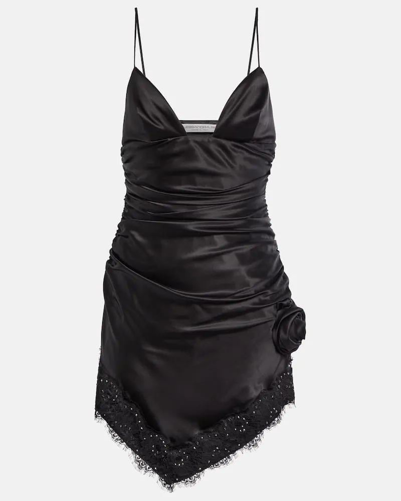 Alessandra Rich Minikleid aus Satin Schwarz