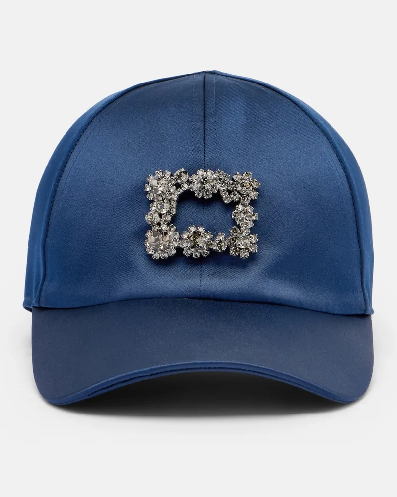 Roger Vivier Baseballcap Efflorescence aus Satin Blau