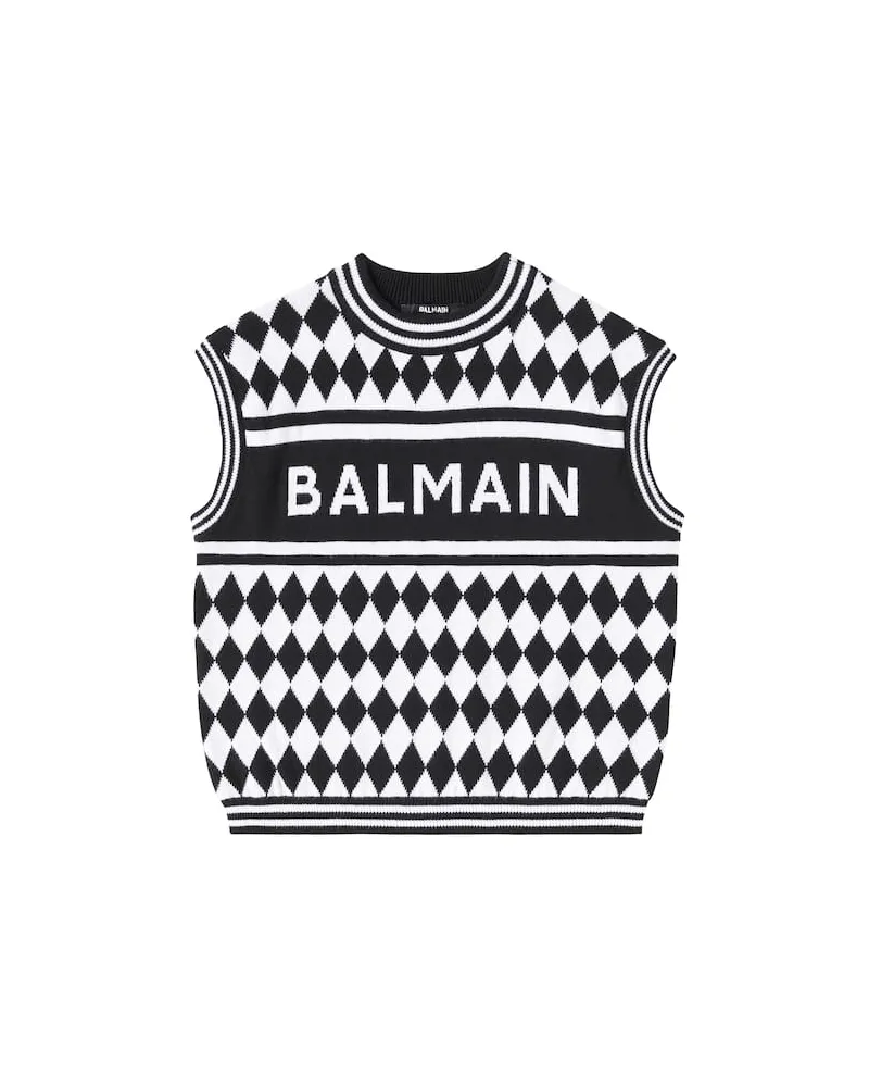 Balmain Pullunder aus Baumwolle Schwarz