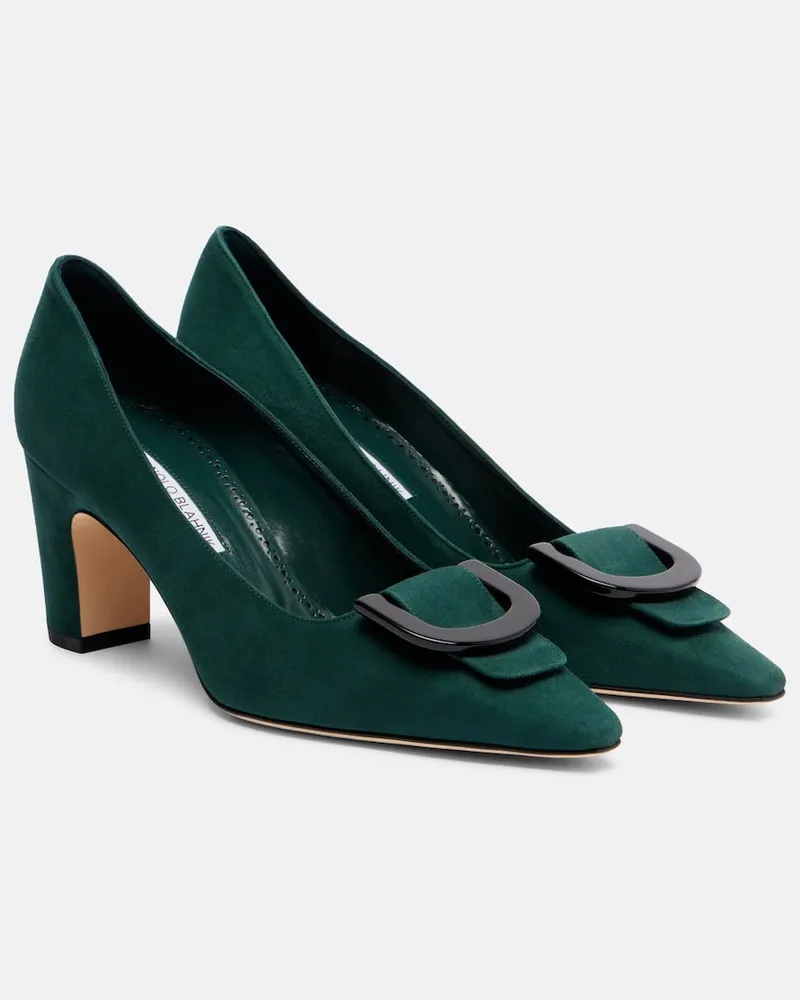 Manolo Blahnik Pumps Beti 70 aus Veloursleder Grün