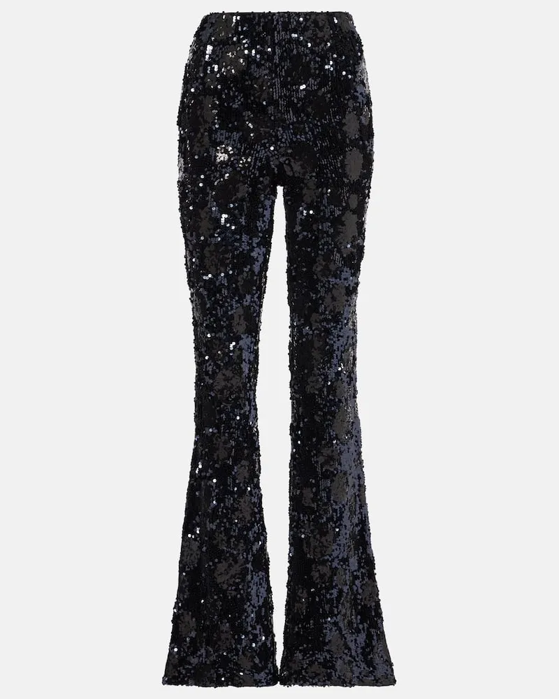 Dorothee Schumacher High-Rise-Schlaghose mit Pailletten Blau