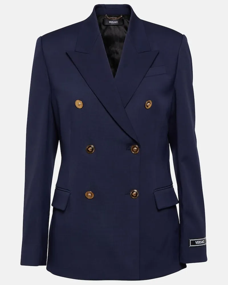Versace Blazer Medusa aus Wolle Blau