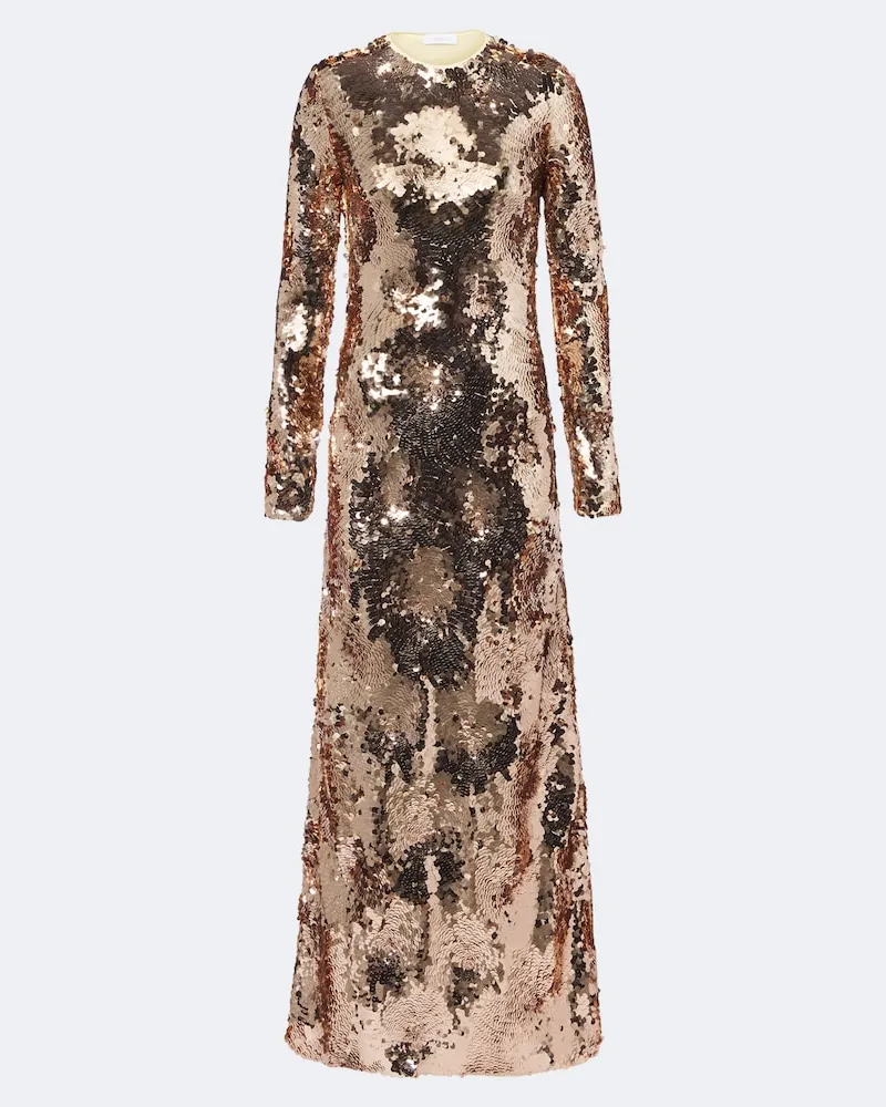 Paco Rabanne Robe mit Pailletten Gold