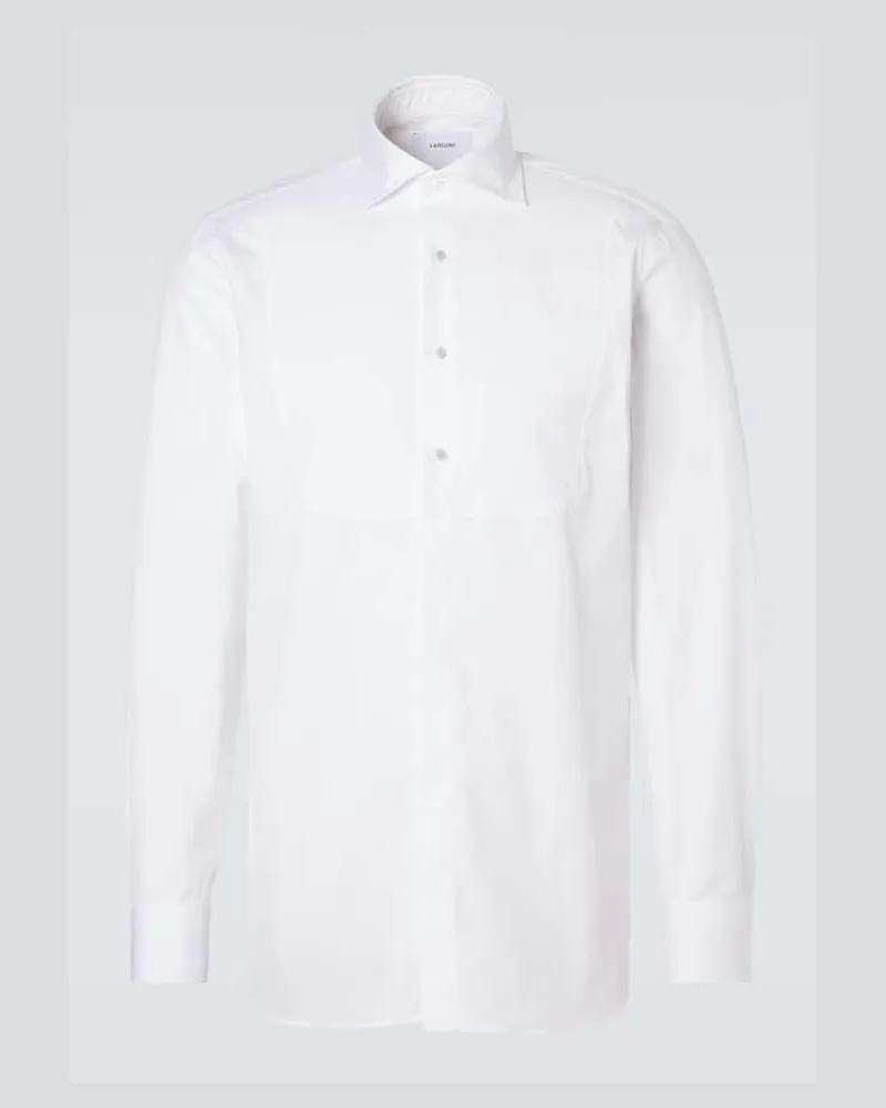 LARDINI Oxford-Hemd aus Baumwollpopeline Weiß