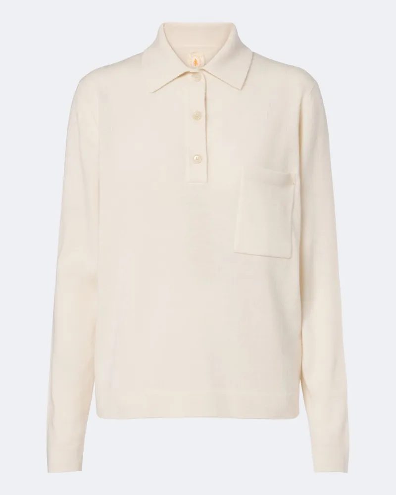 Jardin des Orangers Polopullover aus Wolle und Kaschmir Weiß