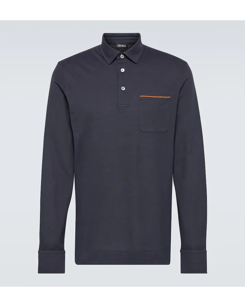 Ermenegildo Zegna Polopullover aus Baumwolle Blau