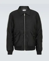 Saint Laurent Bomberjacke aus Faille Schwarz