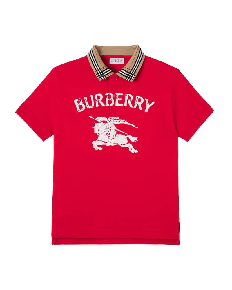 Burberry Polohemd Burberry Check aus Baumwolle Rot