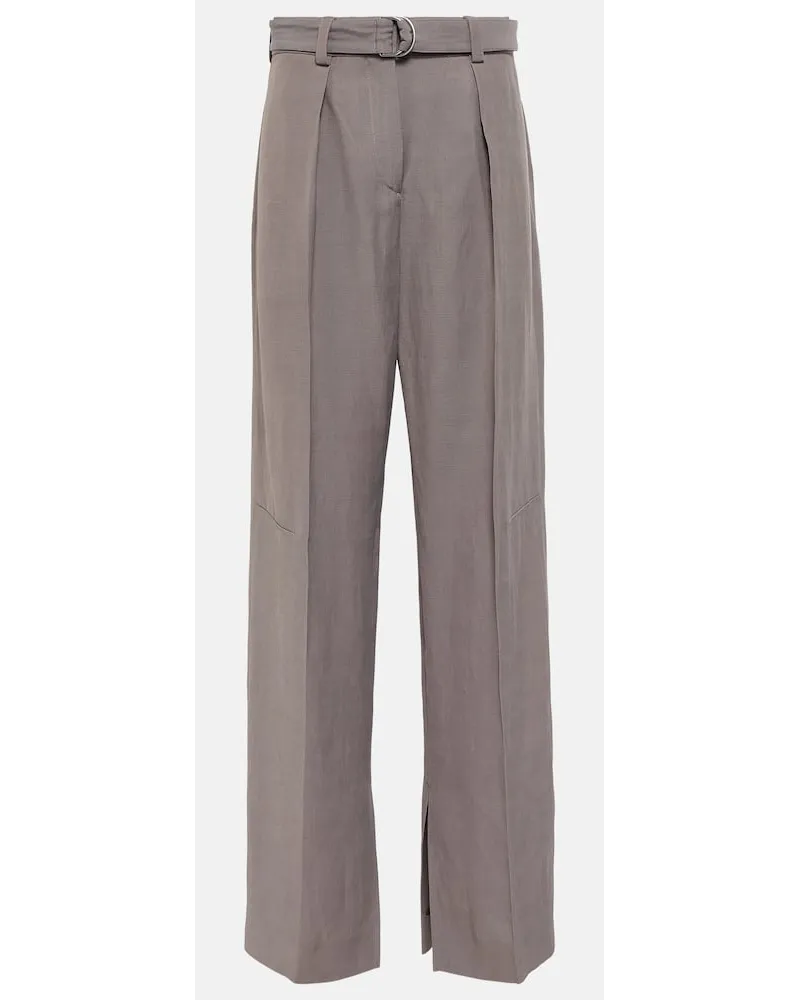 Jil Sander High-Rise-Hose aus Canvas Braun
