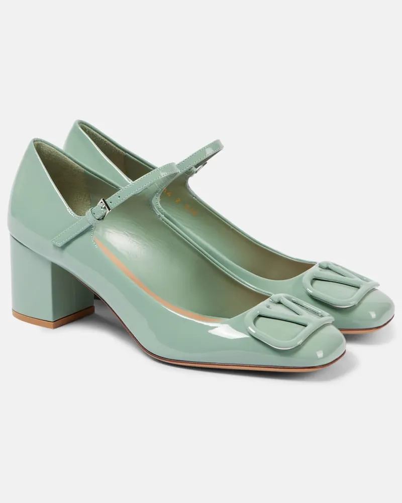Valentino Garavani Mary-Jane-Pumps VLogo Signature 60 aus Lackleder Grün