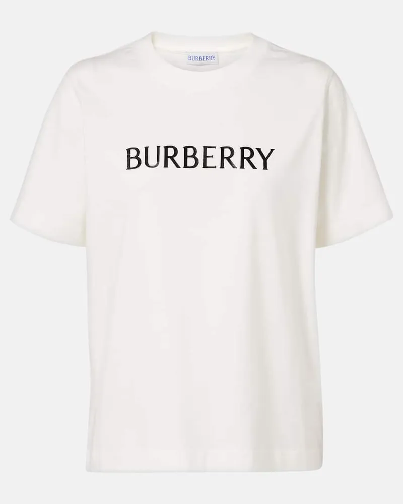 Burberry T-Shirt aus Baumwoll-Jersey Weiß