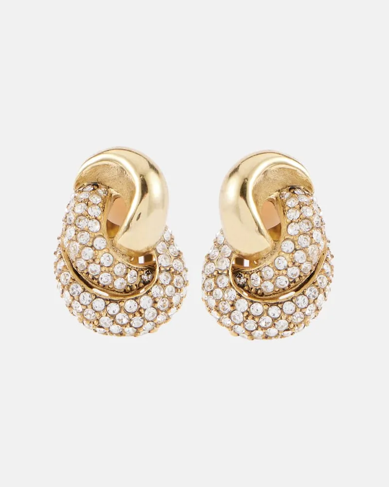 Oscar de la Renta Ohrringe Love Knot 2.0 mit Kristallen Gold