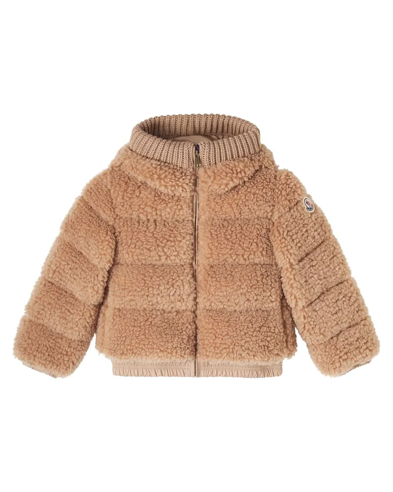 Moncler Daunenjacke Adalbertas aus Teddyfleece Beige