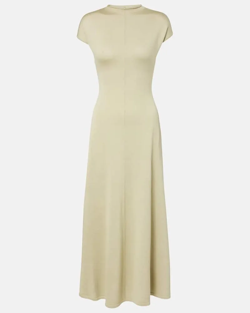 TOVE Midikleid Lenore aus Wolle und Seide Grün