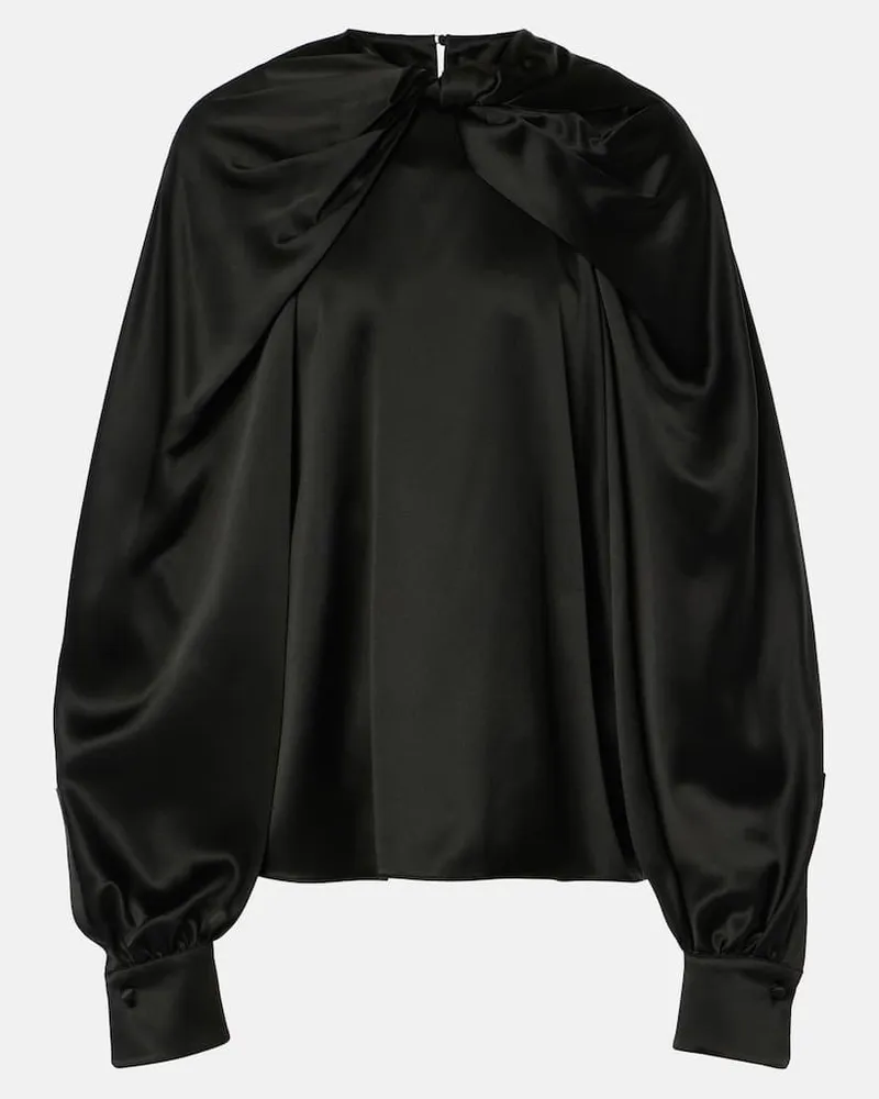 Max Mara Top Key aus Seide Schwarz