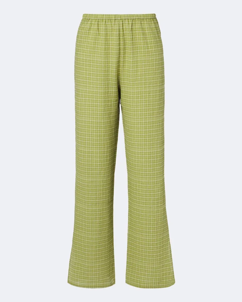 ASCENO Weite Hose Loreto aus einem Baumwollgemisch Grün