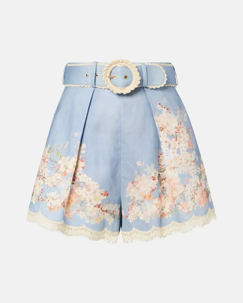 Zimmermann Shorts Cascadian aus Leinen Blau
